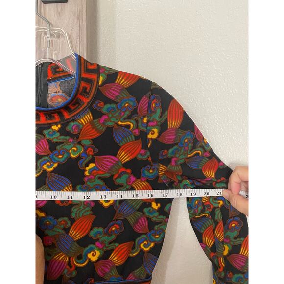 Vintage Goldworm long sleeve, geometric, and floral print dress - Picture 8 of 10